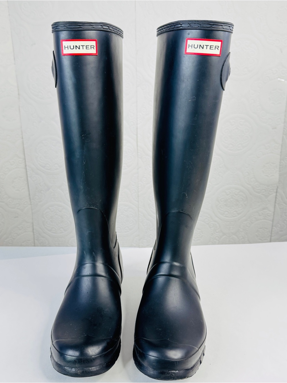 Hunter Original Tall Rain Rubber Boots Black Matte Classic Size US 9 Women's